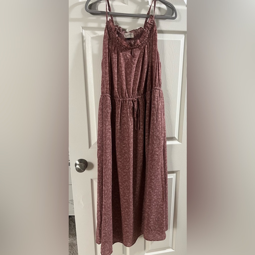 Universal Thread Textured Dress in Reddish Brown